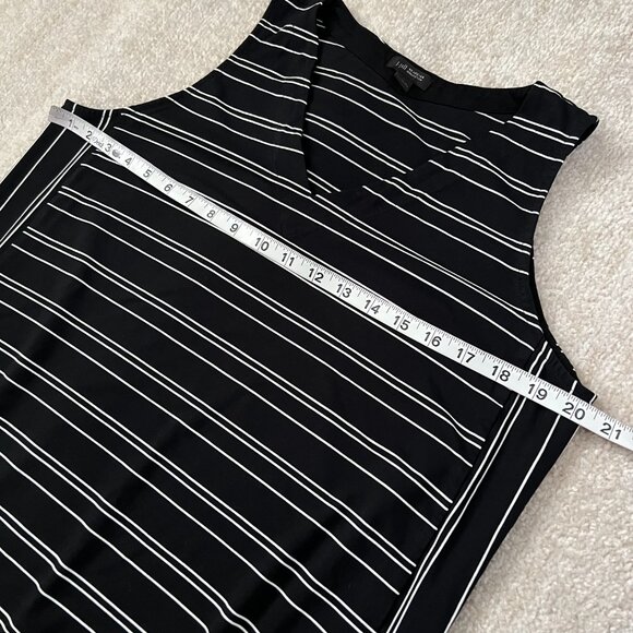 J. Jill Wearever Sleeveless Striped Maxi Dress L Black White - Picture 7 of 10